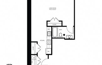 Studio, 1 bath, 577 sqft, $1,046