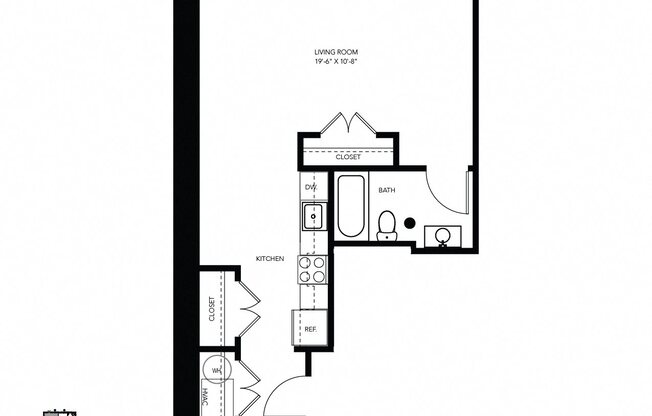 Studio, 1 bath, 577 sqft, $1,046