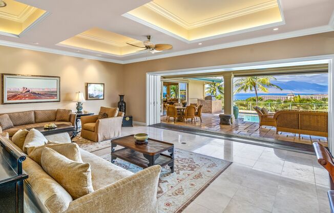 Wailea Golf Vistas, golf course and ocean view house with pool