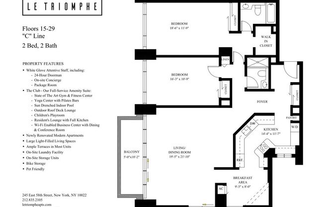 2 beds, 2 baths, 1,381 sqft, $9,700