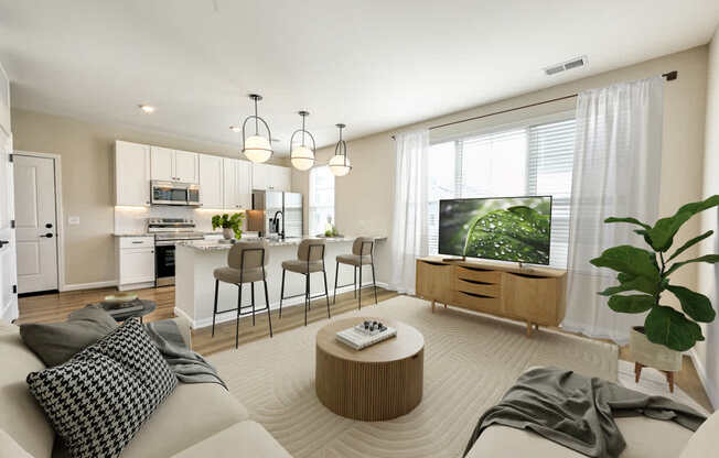 Living Room Come Dining Area at Fairmont Apartments, Ohio