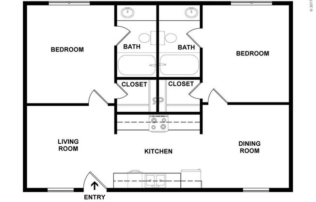 2 beds, 2 baths, 728 sqft, $1,025