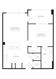 1 bed, 1 bath, 621 sqft, $1,325