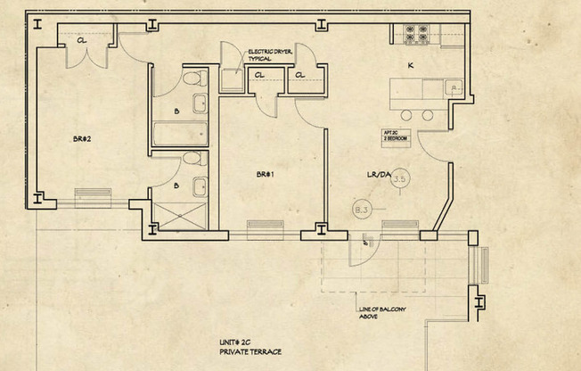 2 beds, 2 baths, $6,500, Unit 2C