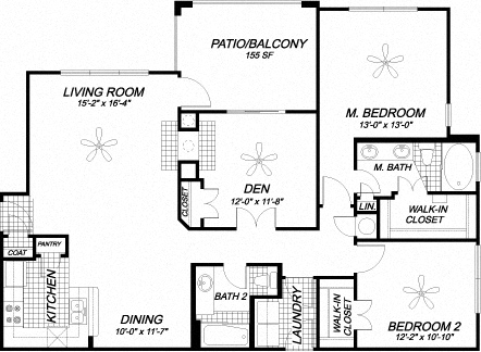 2 beds, 2 baths, $2,200