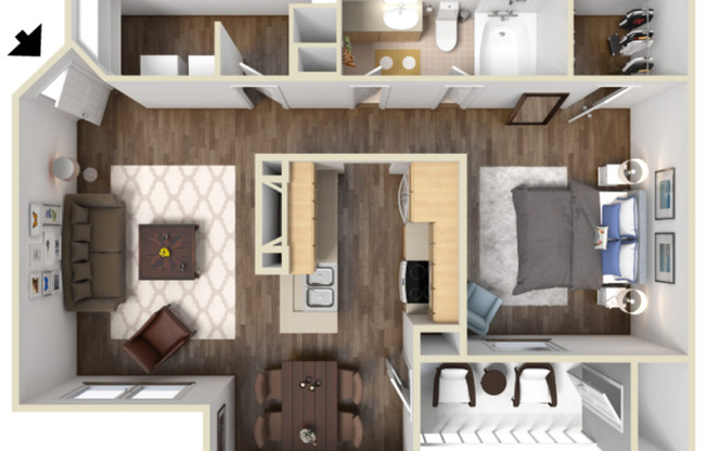 1 bed, 1 bath, 760 sqft, $1,500