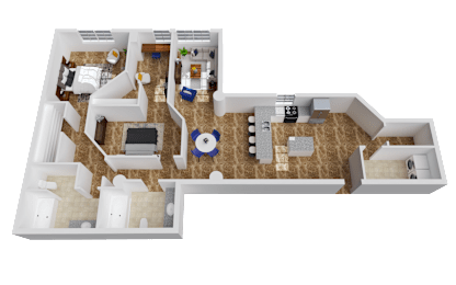 2 beds, 2 baths, 1,434 sqft, $2,300