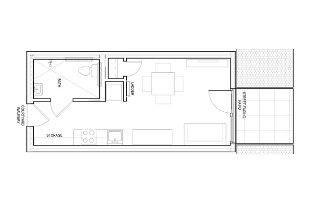 1 bed, 1 bath, 429 sqft, $1,900, Unit 101