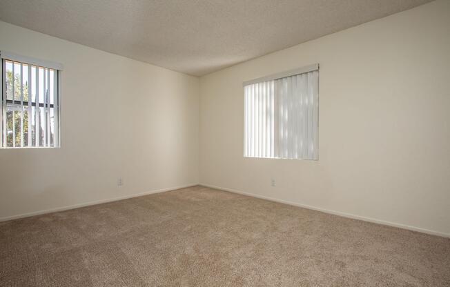 bedroom with two windows