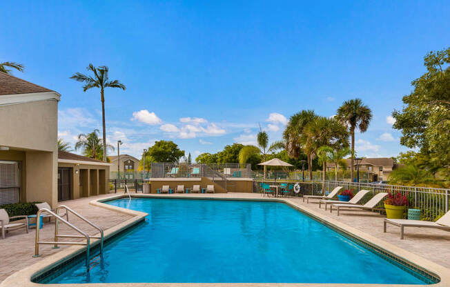 Swimming Pool With Relaxing Sundecks at Water's Edge, Florida