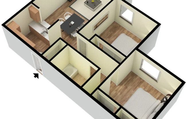 2 beds, 1 bath, $2,250, Unit 220