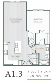 1 bed, 1 bath, 828 sqft, $1,720