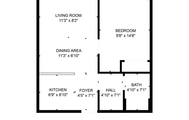 1 bed, 1 bath, 400 sqft, $845, Unit 209