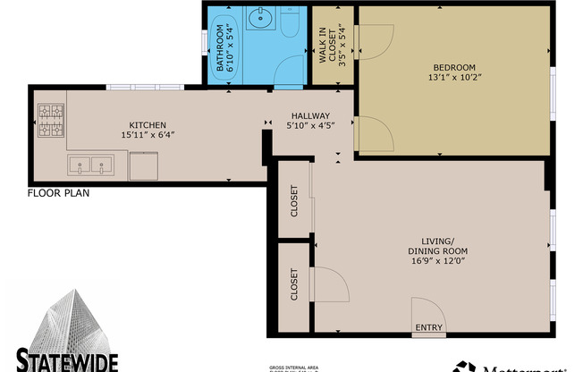 1 bed, 1 bath, 600 sqft, $1,845, Unit 321