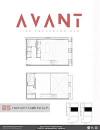 1 bed, 1.5 baths, 854 sqft, $2,195