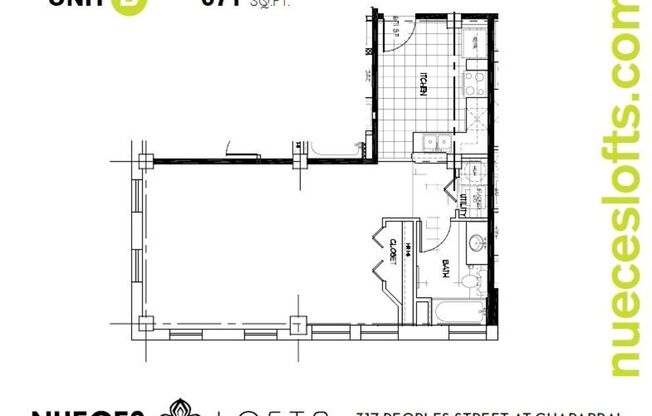 Studio, 1 bath, 671 sqft, $1,075