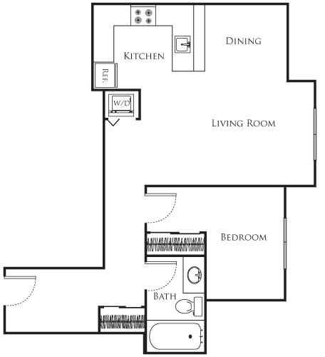 1 bed, 1 bath, 594 sqft, $1,709, Unit 527