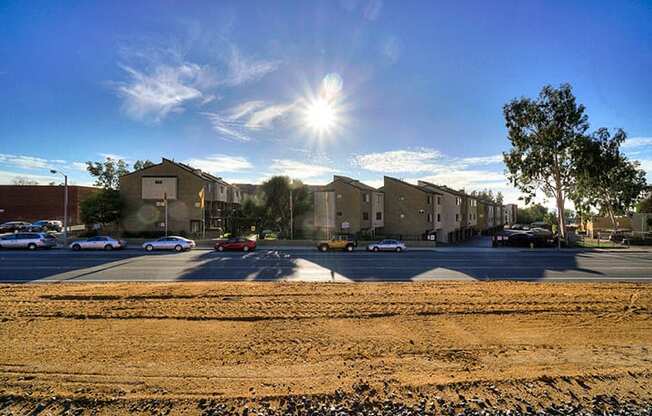 Roadside View Of The Property at Highlander Park Apts, Riverside, CA, 92507