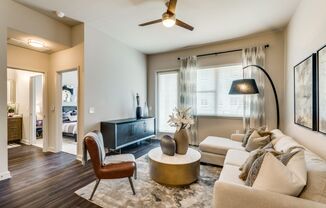 living room space in our luxury las colinas apartments