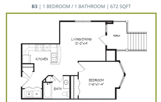 1 bed, 1 bath, 672 sqft, $1,285, Unit 602-113