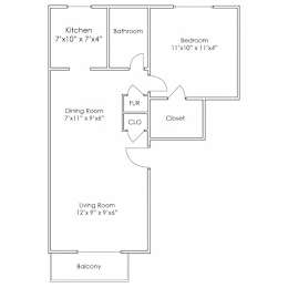 1 bed, 1 bath, 700 sqft, $960