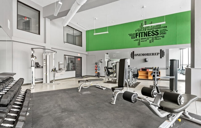 Resident fitness gym at Elevate on Parkway, Burnsville, MN 55337