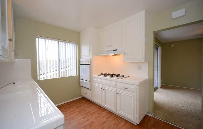 Ocean View Townhomes kitchen area and hallway