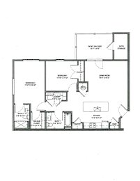 2 beds, 2 baths, 1,038 sqft, $1,225