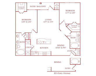 2 beds, 2 baths, 1,101 sqft, $1,700