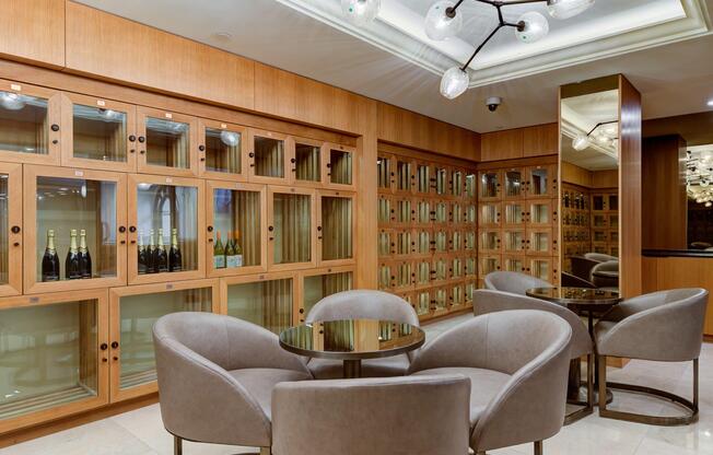 a room filled with furniture and a large window