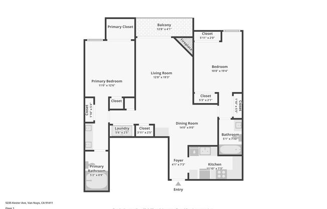 2 beds, 2 baths, 1,200 sqft, $2,498, Unit 205