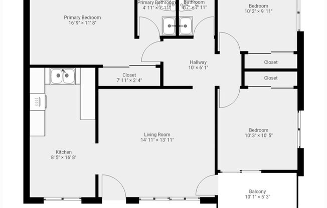 Upstairs 3 Bedroom 2 Bath Apartment with HVAC and Balcony Available Now!