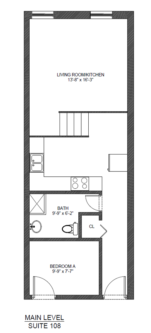 1 bed, 1 bath, 531 sqft, $1,370, Unit 108