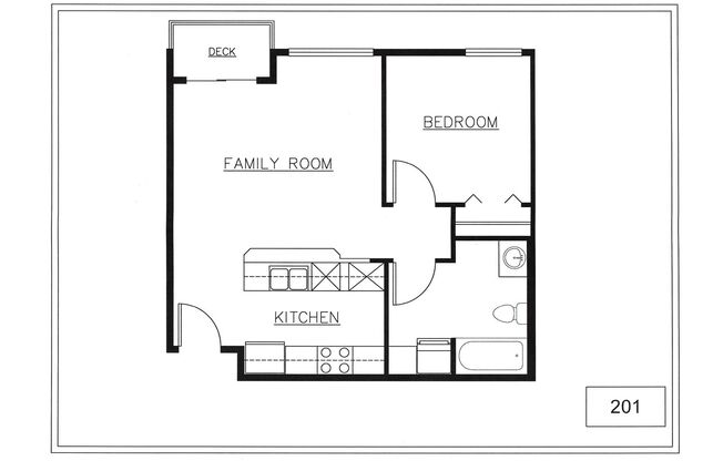 1 bed, 1 bath, 625 sqft, $1,700, Unit 201