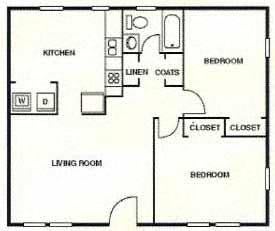 2 beds, 1 bath, 725 sqft, $975