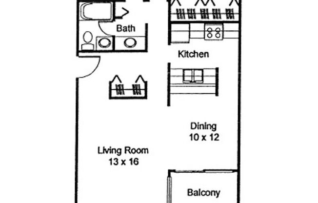 2 beds, 1 bath, 996 sqft, $1,495, Unit 319-B