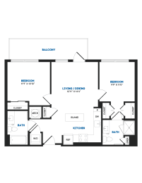 2 beds, 2 baths, 858 sqft, $3,062