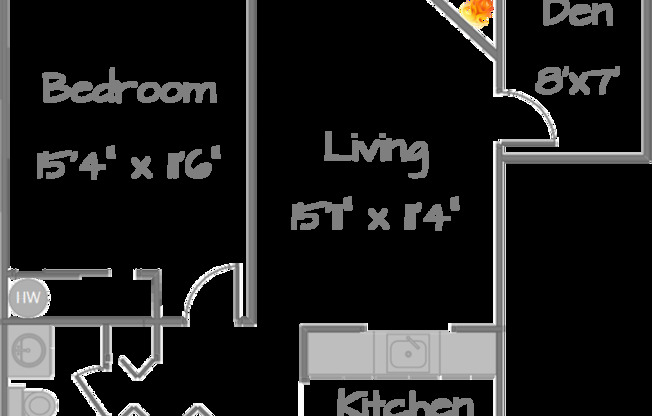 1 bed, 1 bath, 670 sqft, $1,825, Unit C304