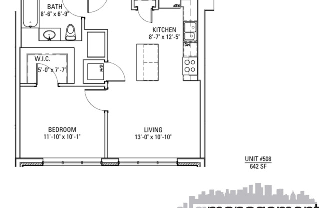 1 bed, 1 bath, 642 sqft, $2,570, Unit 3833-608