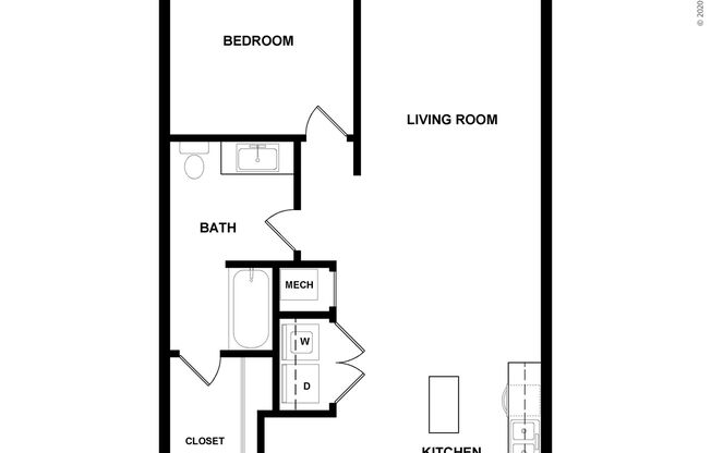 1 bed, 1 bath, 796 sqft, $1,485