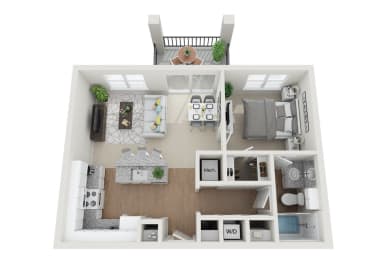 1 bed, 1 bath, 733 sqft, $1,481