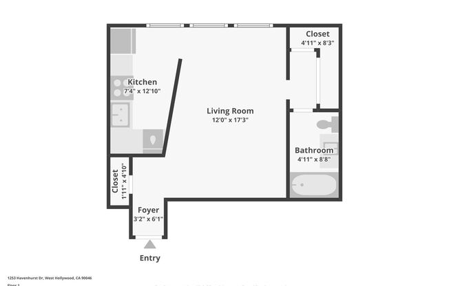 Studio, 1 bath, 615 sqft, $1,895, Unit 104