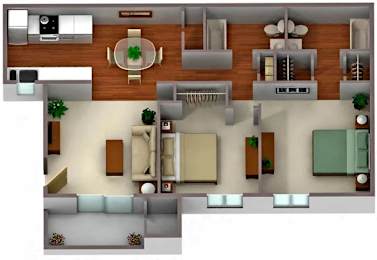 2 beds, 2 baths, 950 sqft, $1,495