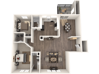 2 beds, 2 baths, 1,300 sqft, $1,500