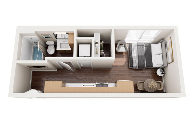 Studio, 1 bath, 376 sqft, $1,569