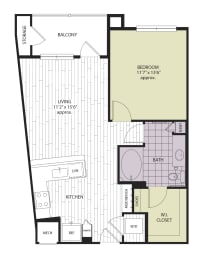 1 bed, 1 bath, 739 sqft, $1,567