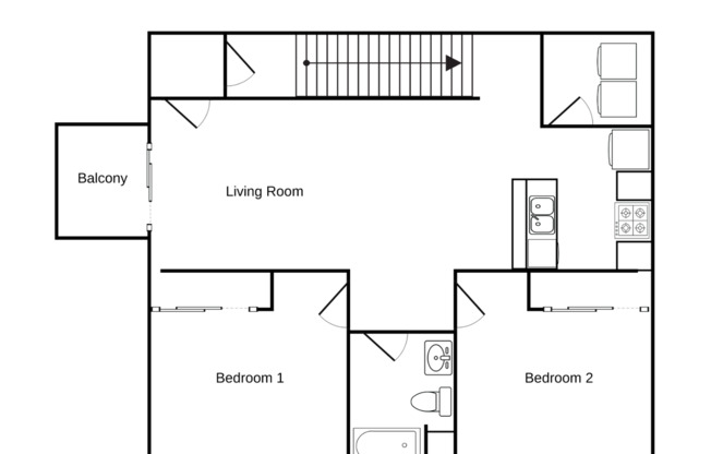 2 beds, 1 bath, 1,032 sqft, $1,345, Unit ST 1419-11