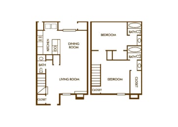 2 beds, 2.5 baths, 1,136 sqft, $1,254