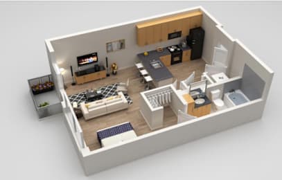 Studio, 1 bath, 548 sqft, $1,358