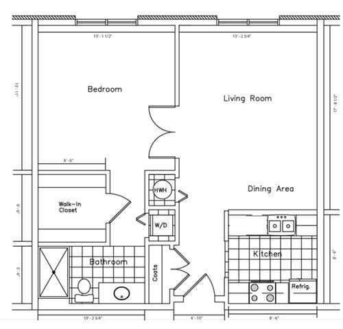 1 bed, 1 bath, $1,075